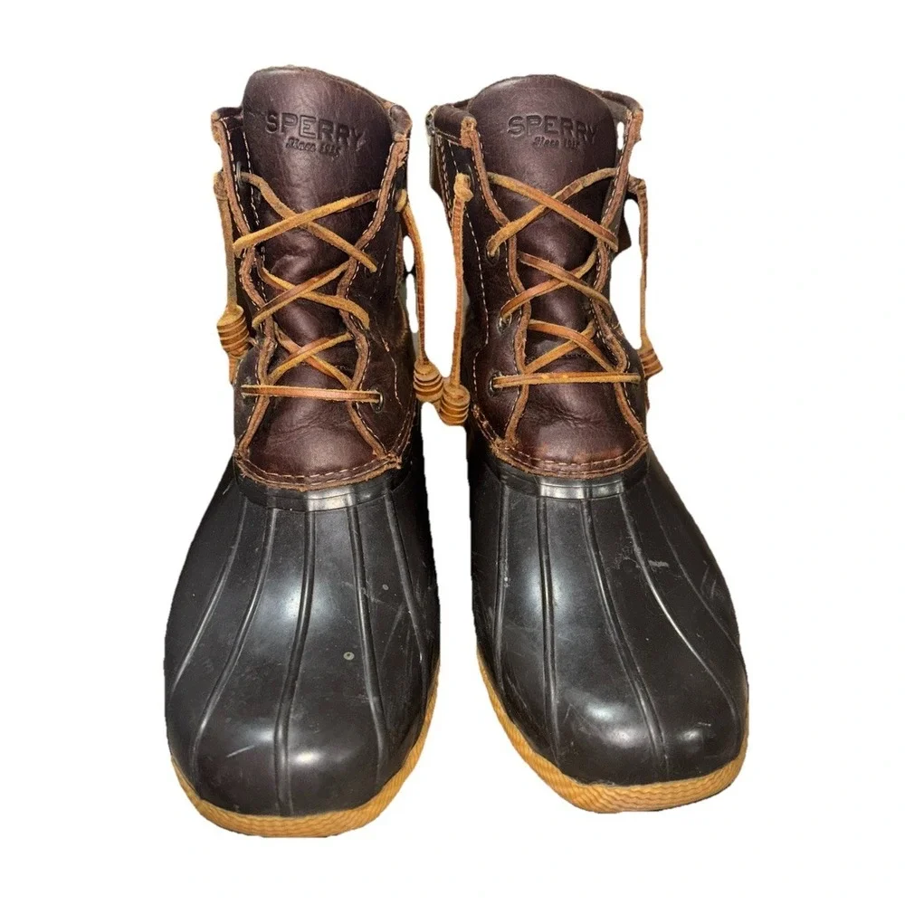 Sperry Top-Sider Women's Size 9.5 M Saltwater Duck Boots Tan Dark Brown STS91176